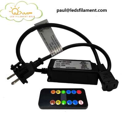 240W 120V ETL certified wireless remote control Dimmer with extension cord for all kinds of outdoor patio string light